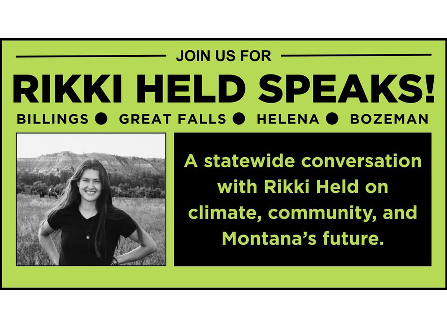 Rikki Held Speaks in Bozeman