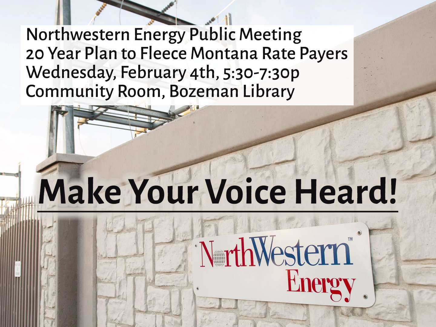 Northwestern Energy Public Meeting - 20 year energy plan (IRP)