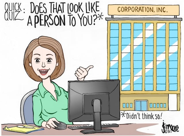 Does this look like a person to you? (drawing of a corporate office building)