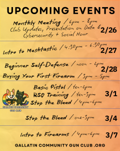 Gallatin Community Gun Club Upcoming Events