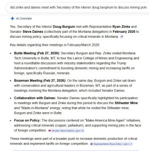 Zinke Daines Backroom Deals Part 2