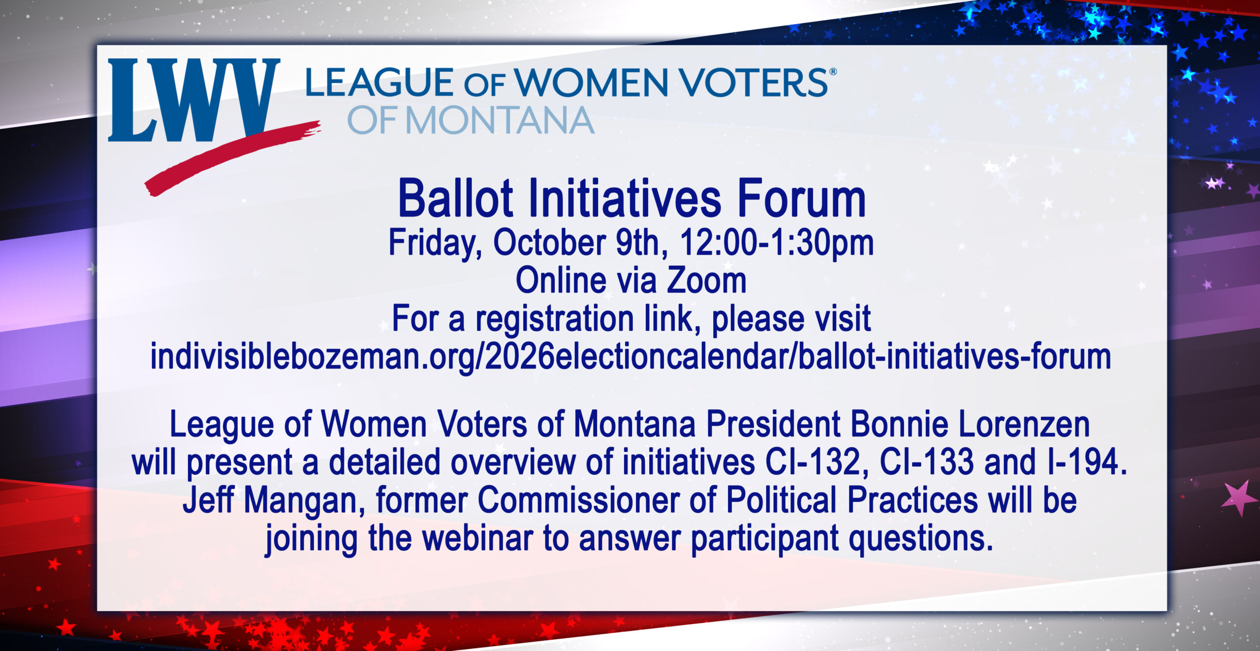 LWV Ballot Initiatives Forum - 10/09/2026