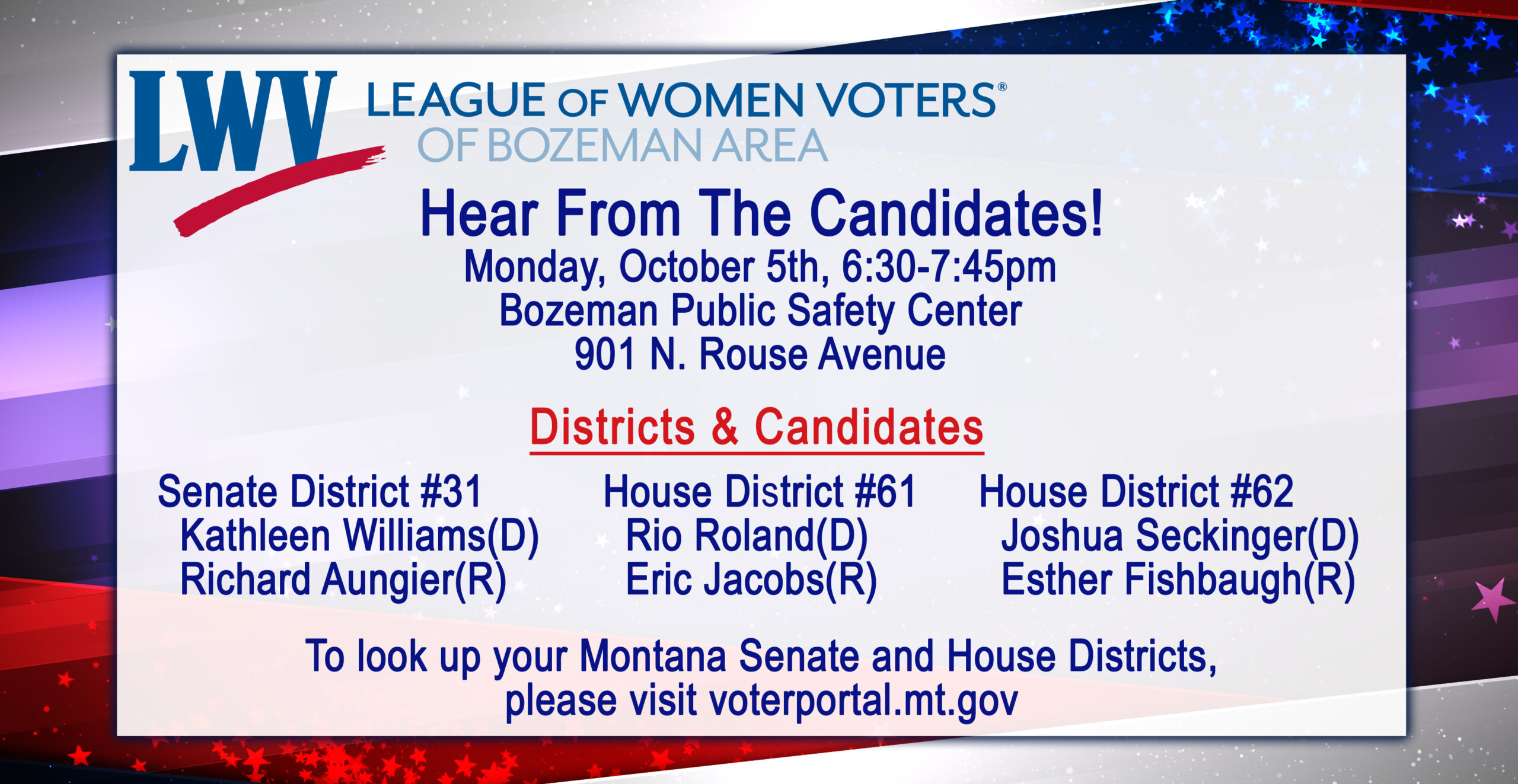 League of Women Voters - Bozeman - Candidate Forum - 10-5-2026