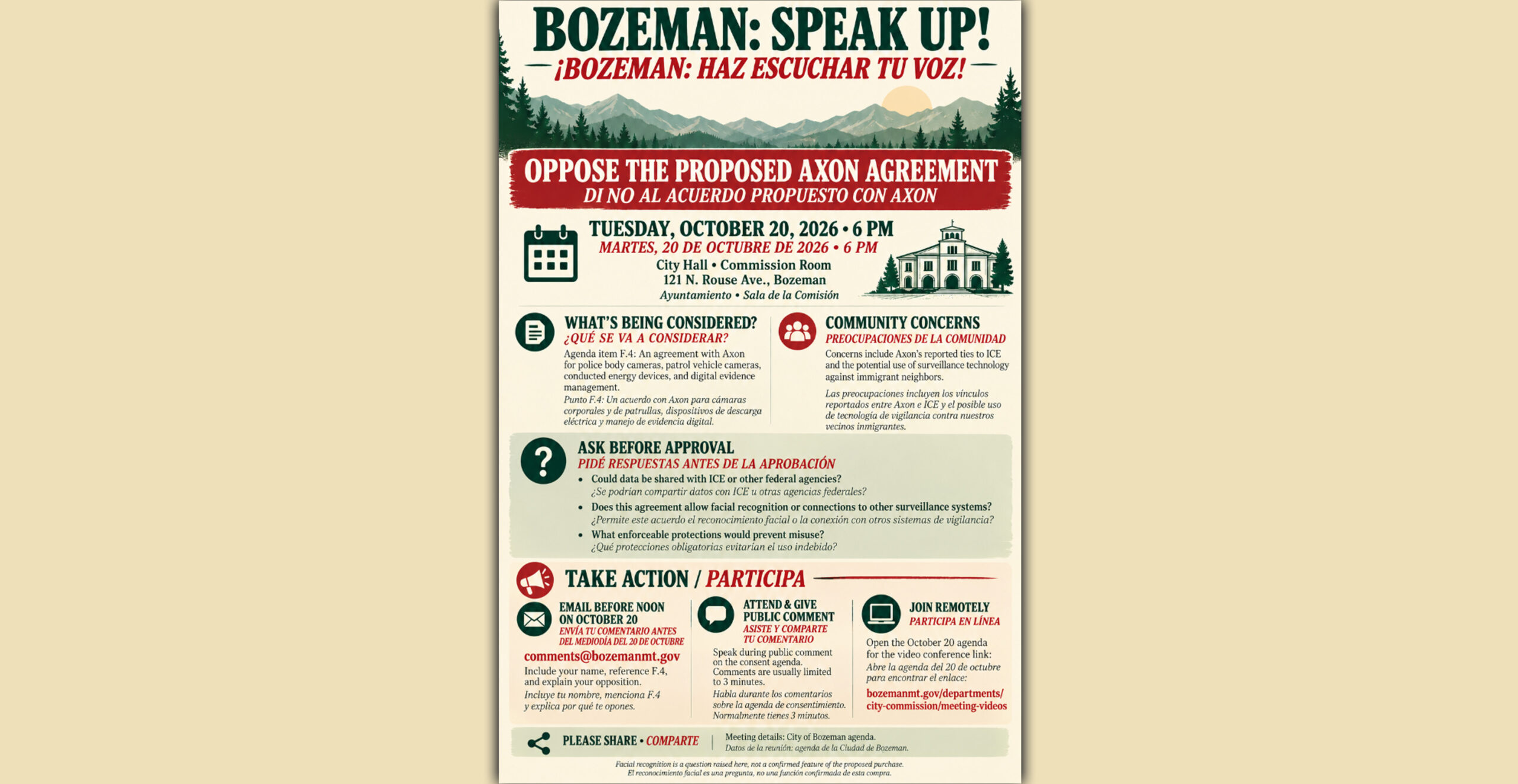 Protect immigrant neighbors - oppose Axon agreement