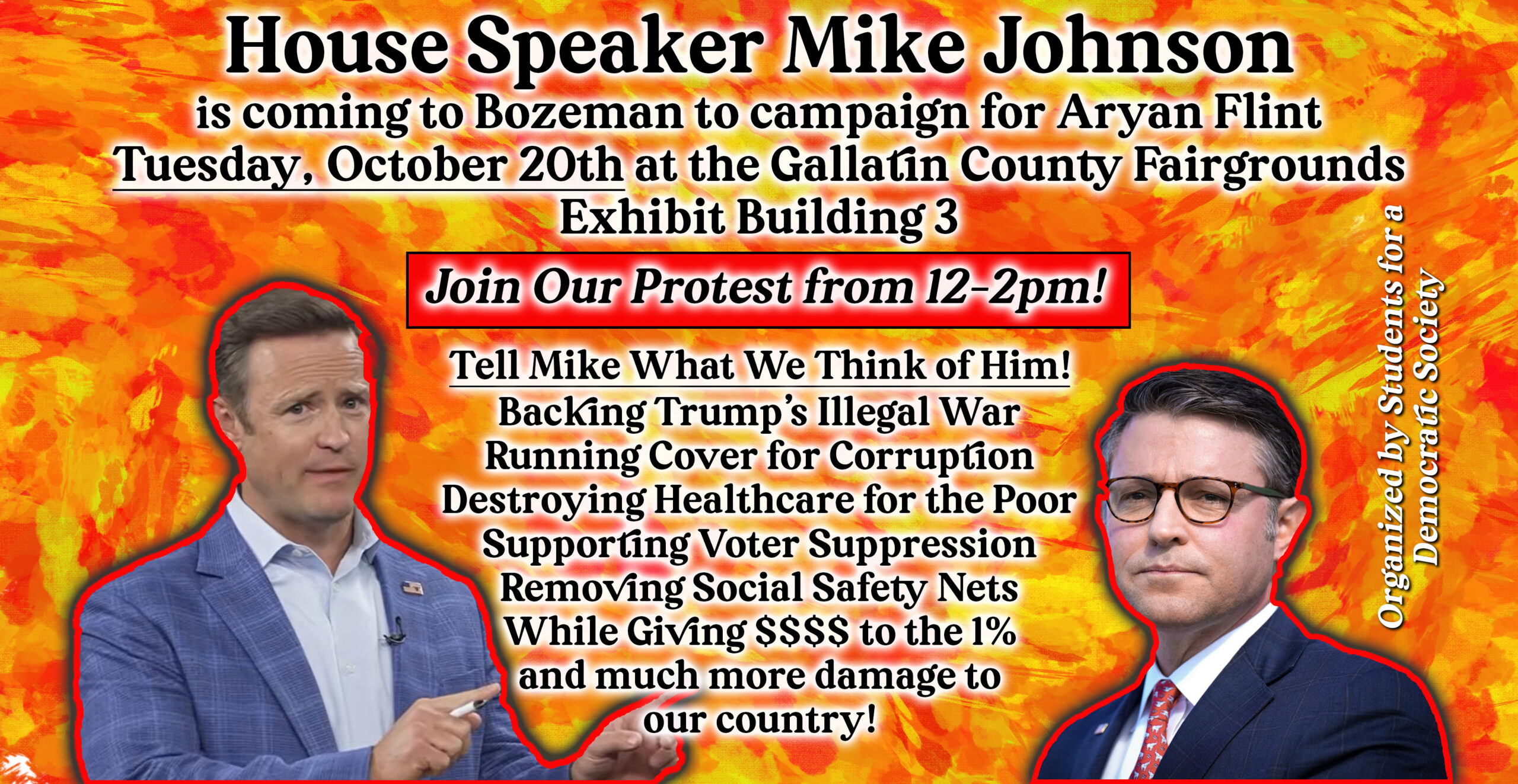 Protest Mike Johnson - Gallatin County Fairgrounds - October 20th
